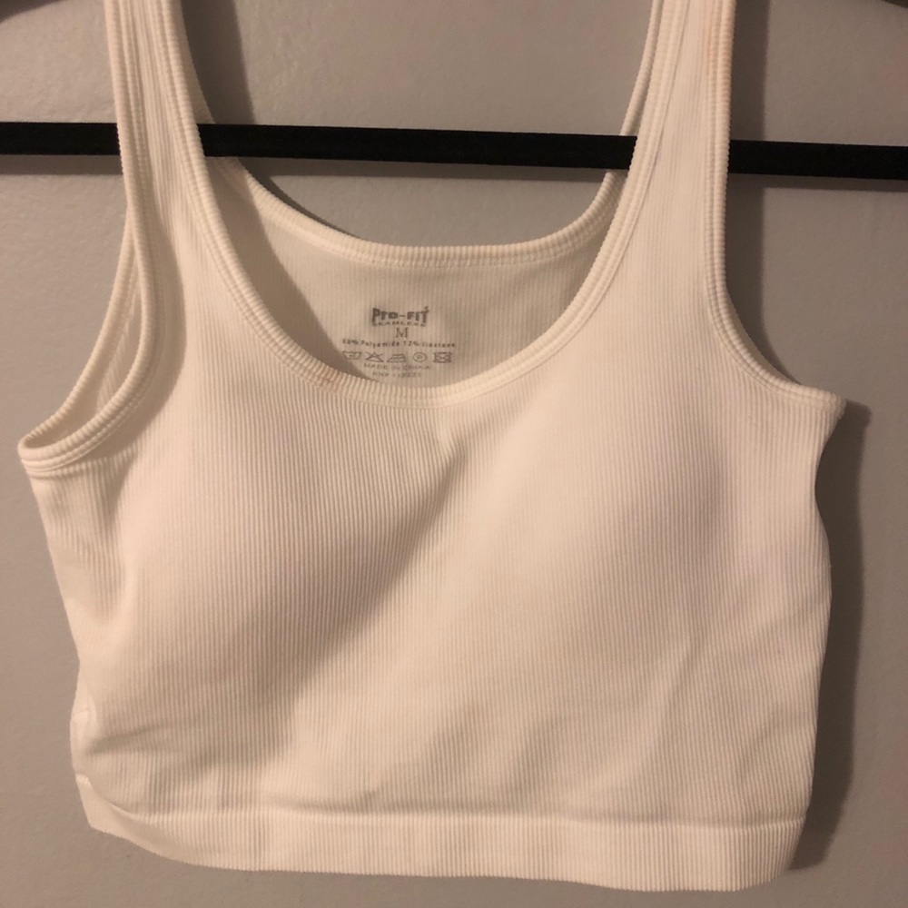 Cropped white tank top